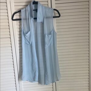 Sleeveless Sheer Blue Top